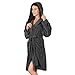 Produktbild DecoKing 23129 Bademantel XS Graphit kurz Damen Herren Unisex mit Kapuze Morgenmantel Mikrofaser weich leicht kuschelig Microfaser Fleece dimgray Robby