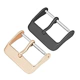 BONSTRAP 【2 Stück】 26mm Schwarze Uhr Schnalle für Herrenuhr Schnalle Band Ersatz