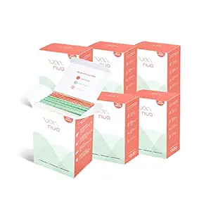 Nua Ultra Thin Sanitary Pads for Women Value Pack, 3 Heavy Flow 5 Medium Flow & 4 Light Flow Pads in each pack, Zero Toxins || Free Disposal Cover || Unscented (Set of 6 packs)