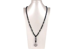 DAVACO Collar Mala de Obsidiana Negra con Colgante de Brújula – Joyería Espiritual y Herramienta de Meditación para Protección Energética, Arraigo y Mindfulness – Cuentas Naturales Artesanales para Hombres