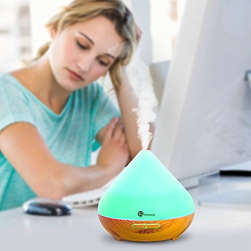 Aroma Diffuser 300ml TaoTronics Luftbefeuchter Oil Düfte Humidifier Holzmaserung LED mit 7 Farben für Yoga Salon Spa Wohn-, Schlaf-, Bade- oder Kinderzimmer Hotel - 4