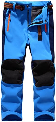 Warm Softshell Trousers Climbing Trousers Fleece Lined Waterproof Outdoor Hiking Trekking Pants Boys Girls Childrens