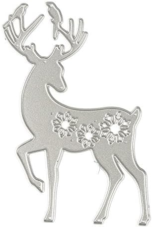 HAPPYQUDA Sika Deer Christmas Album Frame Metal Cutting Dies Stencil DIY Scrapbooking Template Decor Card Making Kids Children Educational Craft