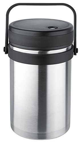 Isosteel Vakuum-Isolierbehälter 1,5 L aus 18/8 Edelstahl mit Griff und 3 Kunststoff-Containern, auslaufsicher & spülmaschinengeeignet, VA-9683 - 2