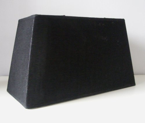 Lampenschirm rechteckig 30 cm schwarz Leinenstruktur