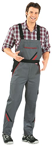 2332 Planam Latzhose Highline schiefer/schwarz/rot