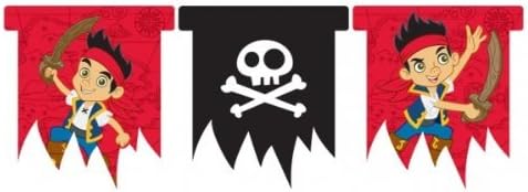 Jake &amp; The Neverland Pirates Party - Plastic Flag Banner