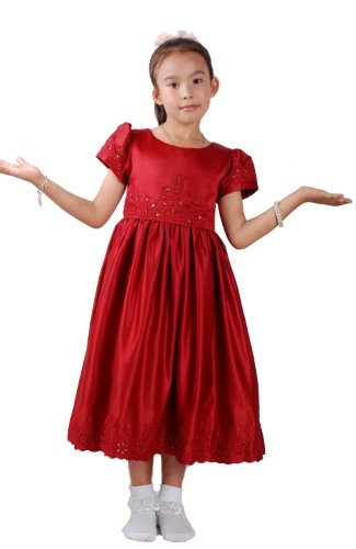 Cinda Girls Wedding Party Flower Girl Bridesmaid Dress Burgundy 8 |  Desertcart Brunei