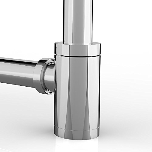Siphon Ablaufgarnitur SN02 | mit Geruchsverschluss | inkl. Wandrosette | höhenverstellbar | Standard DIN-Anschlüsse | edel verchromt | Form: rund - 3