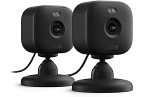 Blink Mini 2 – Plug-in smart security camera, HD night view in colour, built-in spotlight, two-way audio, motion detection, works with Alexa — 2 cameras (Black)