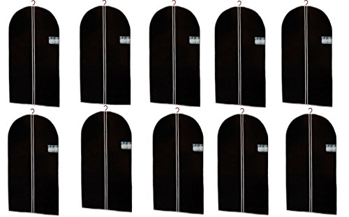 10er Set Kleidersack in schwarz - 150 x 60 cm - hochwertige Qualität