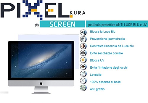 Pixel, Film für Computer von bis zu 21,5″ Univ. Von Turin tested- Anti Blau und UV-Licht, kratzfest und blasenfrei – Für Komfortables betrachten - 4