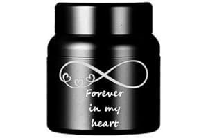 FOREVERWILL Mini Heart Infinity Cremation Urn for Human Ashes Solid Waterproof Funeral Memorial Rememberance Urn for Dad Family Forever in My Heart Sentimental Keepsake Ashes Holder Container