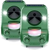 AngLink Ultrason Solaire Repulsif Chat - 2 Pièces Exterieur Ultrasons Répulsif Anti Animaux IPX44 Étanche Jardin 5 Modes Chat
