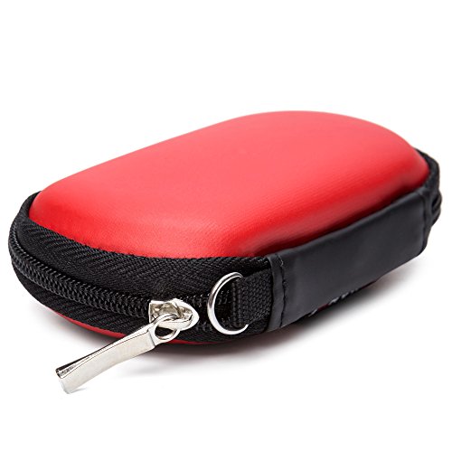 GUANHE Custodia per Auricolari Borsa Organizzatore per Cavi/Chiavette USB Borsa Organizer da Viaggio Porta Accessori Elettronici, Rosso