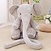 Produktbild KINGEE-T Elefant Plüschtiere Tiere Gefüllte Kissen Grau Elefant Plüsch Kissen Kissen Plüschtier für Kinder (65 cm, Grau)