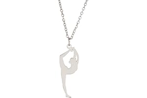 UNIFT Collana con ciondolo a forma di ginnastica da donna, in acciaio inox, elegante, con ciondolo a forma di ginnasta, ballerina, ginnastica, gioiello ispiratore