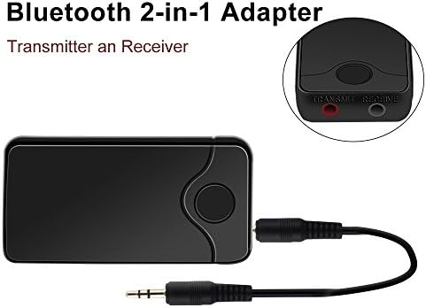 Sea pioneer Bluetooth Transmitter/Receiver, 2-in-1 Wireless 3.5mm Adapter (aptX Low Latency, 2 Devices Simultaneously, for TV/Home Sound System)