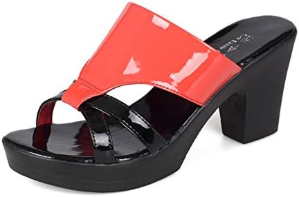 YEDANI Summer Leather Women Sandal Thick Platform Shoes With Fish-B Foot length=23.3CM(9.2Inch)