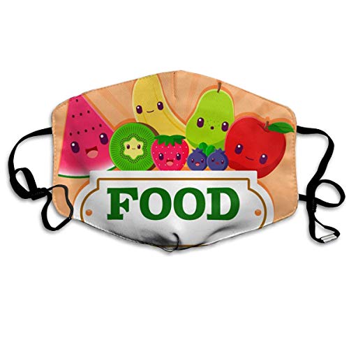 Preisvergleich Produktbild Vbnbvn Unisex Mundmaske,Wiederverwendbar Anti Staub Schutzhülle,Gesichtsmaske Cute Cartoon Fruits Anti Pollution Washable Reusable Mouth Masks for Man Woman