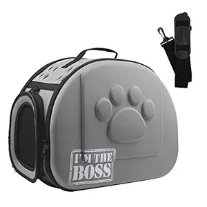 AriTan Pet Travel Carrier, Soft-Sided Portable Collapsible EVA Cat Bag with Mesh Windows, Porous Design, Best for Small or Medium Dog and Cat (Large, Grey)