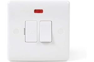 Lieber Silk White Fused Connection Unit Switched With Neon 13A - Curved Edge