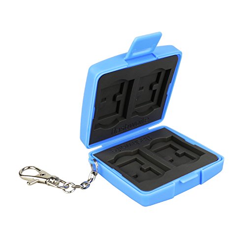 Flashwoife Turtle-SD4 staubabweisende Speicherkarten Etui Schutzbox für 4 Stück SDHC Cards Case in blau - 7