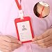 Produktbild TAOtTAO ID Card Holder Portable Bunte Mitarbeiter Kunststoff ID Kartenhalter Namensschild Lanyard Umhängeband (rot)