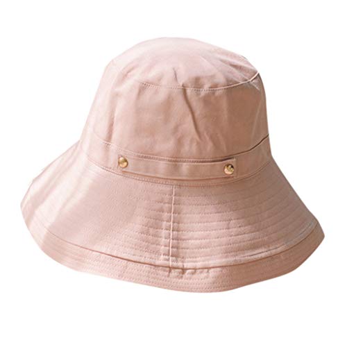 Preisvergleich Produktbild EUCoo MäNnlicher Und Weiblicher Studentenhut Normallack Faltender Sonnenschutzfischerhut Der Baumwolle(Rosa)