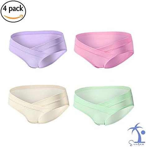 Sunsea Maternity underwear-Maternity Panties-Cotton hipster for pregnancy-4 pack (M)