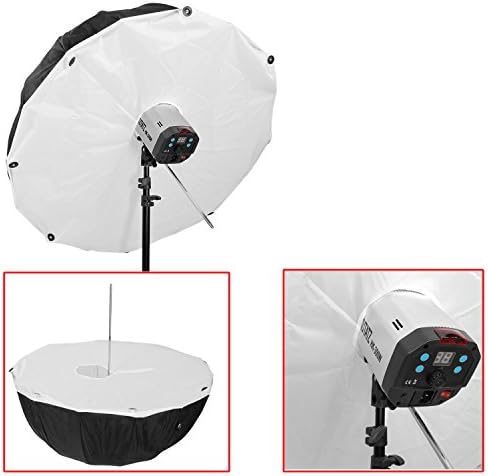 '85 cm/33 Parabolic Photo Studio Umbrella Softbox Bounce Softbox Umbrella Black and Silver with Front Diffuser From Life Of Photo