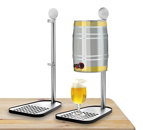 Clauss CL-60000 00 Bierfasshalter für Standard 5 L Fässer, Edelstahl, Fuß Stahl schwarz lackiert - 2