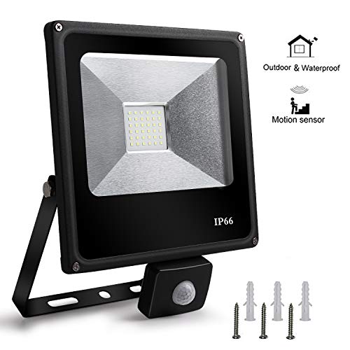 Roleadro Foco led exterior con Sensor Movimiento de alto brillo 4500lm 50W Proyector led exterior de impermeable IP66 Iluminación led de seguridad luz led para Patio Jardín Camino