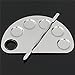 Hrph Stainless Steel Cosmetic Semicircle Five-hole Makeup Palette Nail Art Palette Mixing Spatula Cosmetic Makeup Tool Kits