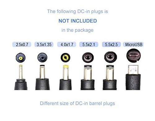 Smays 5V DC-in 2A 2,5/0,7mm Jack Netzteil Ladegerät für Nabi2-NVA, Double Power Tablet, Lindsay 10″, Prontotec 7-Inch, FunTab, Amiga Stellent 7 „, RCA 7 9 Cambio W101 V2 - 5