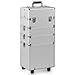 All in 1 Pro Large Aluminium Hairdressing Makeup Vanity Toiletry Storage Nail Case Box Beauty Cosmetics Trolley 4 in 1 (Silver)