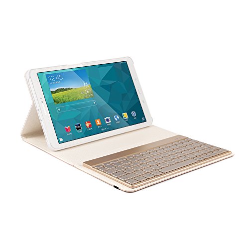 Samsung Galaxy Tab A 10.1 Tastatur-KVAGO Hülle mit Bluetooth Ultra-Thin deutschen QWERTZ Tastatur (SM-T580N SM-T585N) 7 Farbige Hintergrundbeleuchtung Keyboard Auto Schlaf/Aufwach Funktion Case Einschließlich der Schutzfolie und Eingabestiftt für Galaxy Tab A 10.1-Schwarz - 3