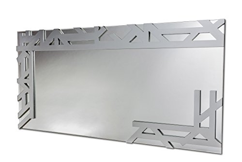 Preisvergleich Produktbild DEKOARTE Moderner Wandspiegel zur Dekoration (Silber, 140x70 cm)
