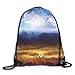 Produktbild Landscape Duvet Cover Set Twin Size, Sun And Dark Stormy Sky With Thunder Heaven And Hell Good And Evil Art,Blue Orange Black_2Drawstring Shoulder Backpack