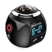Produktbild T ECH Action-Kamera mit 4K-VR-Funktion, 360-Grad-Panoramakamera 3D-Action-Action-Kamera, wasserdichter Mini-DV-Player (360Fly 4K),Black