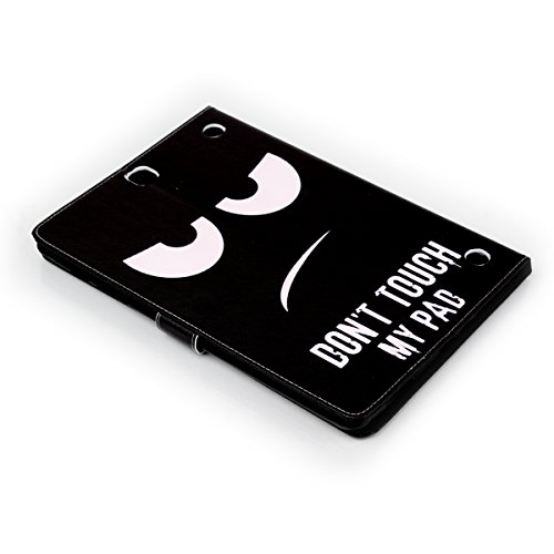 Galaxy Tab A 9.7 Hülle,Ukayfe Schwarz Augen Don’t Touch My Pad Painted Schutzhülle fur Galaxy Tab A 9.7 SM-T550 Ledertasche Lederhülle Smart Case Cover,[Bunt Muster Design] Kunstleder Tasche PU Leder Schutzhülle Brieftasche Etui Schale Hülle for Galaxy Tab A (9.7 Zoll) SM-T550 mit 1 x Schwarze Eingabestift - 4