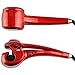 CoFashion Tourmaline Ceramic Miraculous LCD Big Digital Display Automatic Hair Styling Curling Iron Magic Wand Party Club Curler Professional Curl Machine (Red)