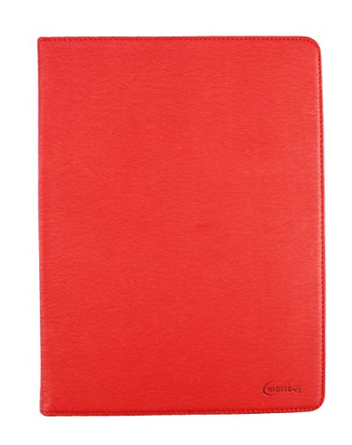 Emartbuy® Alcatel OneTouch Pixi 3 10 Zoll Tablet Universal ( 9 – 10 Zoll ) Rot Premium PU Leder Multi-Angle Exekutive Folio Geldbörse Tasche Hülle Grey Innenraum mit Kartensteckplätze + Rot Eingabestift - 2