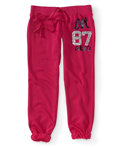 Aeropostale Womens Slim Cinch 87 Pajama Sweatpants pink S/26