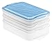 Produktbild Rotho 1701906644 Aufbewahrungsbox, 3-teilig (1x 1.35 l + 2x 0.75 l), transparent/blau