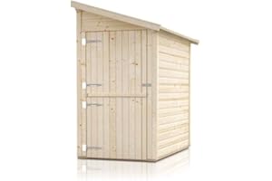 Alpholz Anbauschuppen Klon aus Massiv-Holz | Gerätehaus-Anbau mit 19 mm Wandstärke | Anbau Holzhaus inklusive Montagematerial | Geräteschuppen Größe: 120 x T 200 cm | Pultdach