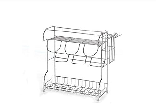 HJHY® Kitchen shelves, Spice rack Dish rack Storage rack 304 stainless steel 36*17*37cm Waterproof Easy clean