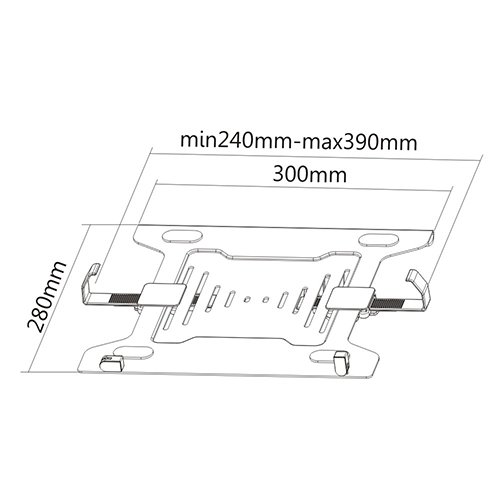 HALTERUNGSPROFI Notebookhalterung für Monitorhalterungen VESA 75 x 75, VESA 100 x 100 Office-LTH1 - 3