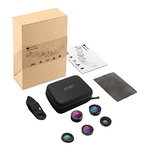Criacr 5 in 1 lenti a Telefono, LG, HTC, Huawei, Samsung e Altri Smartphone Kit di Obiettivi per Telefono Cellulare Clip su Cellulare per iPhone 8/7/6 / 6s Plus