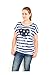 Produktbild süßes Marine Style T-Shirt Shortsleeve Top Herz Sterne Schrift Print weiß blau silber gestreift onesize M L 38 40 42 (8239)